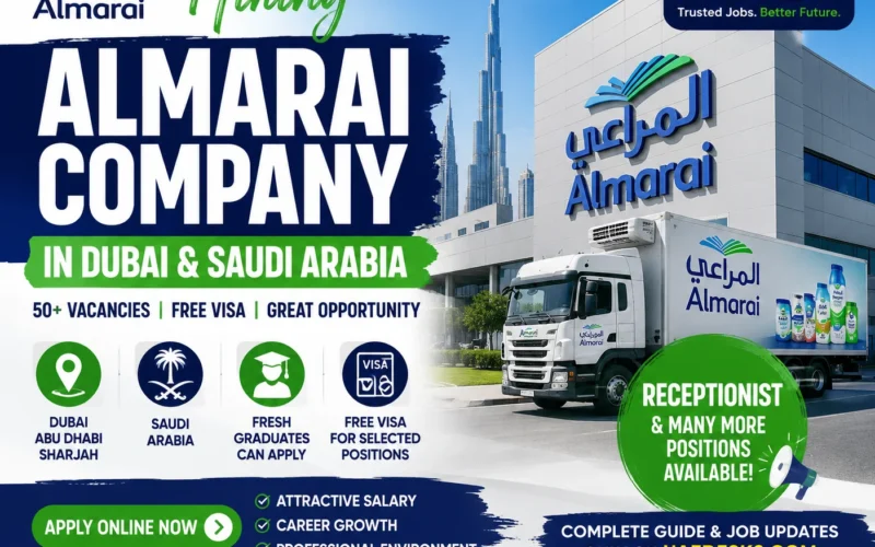 Almarai Company Hiring in Dubai & Saudi Arabia 2026 | Receptionist, Fresh Graduates & Multiple Vacancies