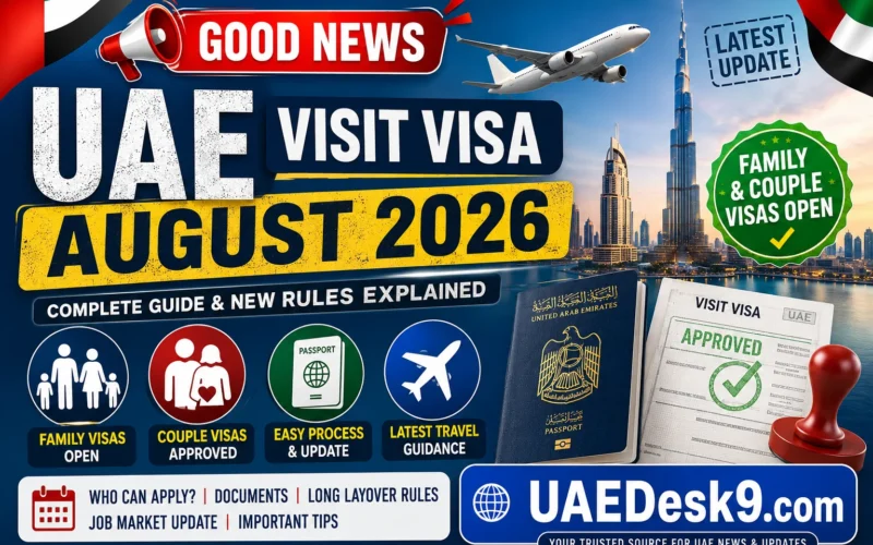 UAE Visit Visa August 2026: Family Visa Update, Couple Visa News & Layover Guide