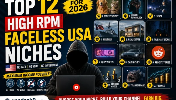 12 High-RPM Faceless YouTube Niches for USA Audience in 2026